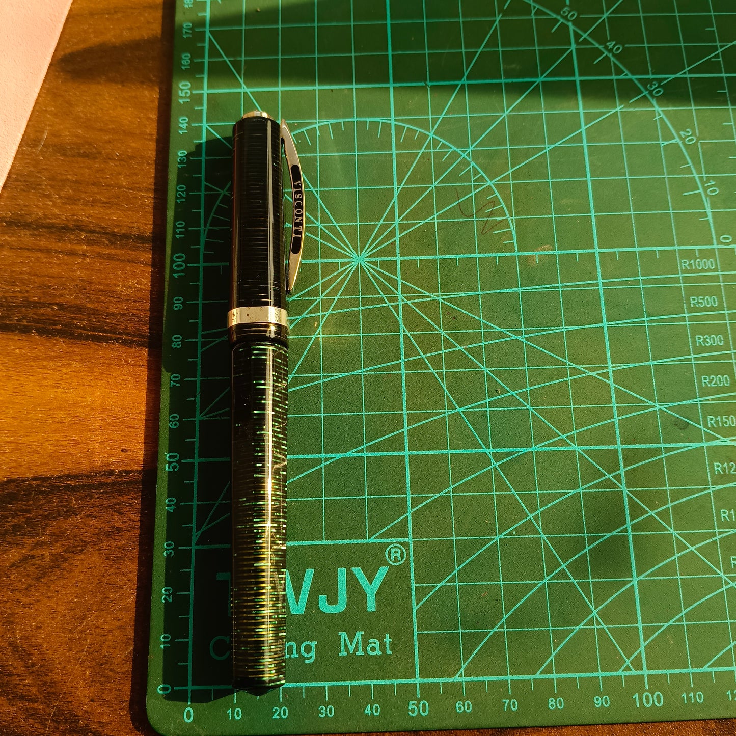 Visconti Wall Street Pearl Green Celluloid Rollerball Pen