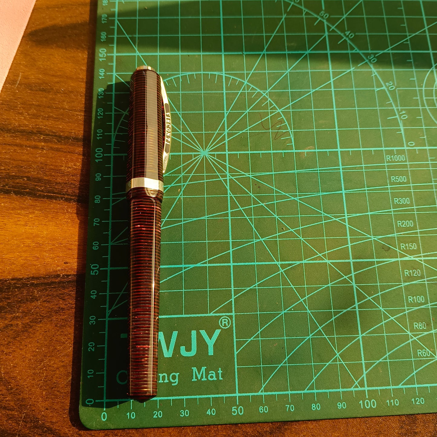 Visconti Wall Street Pearl Red Celluloid Rollerball Pen