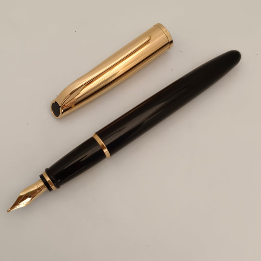 Aurora Style Resin E12 Black- Gold Fountain Pen