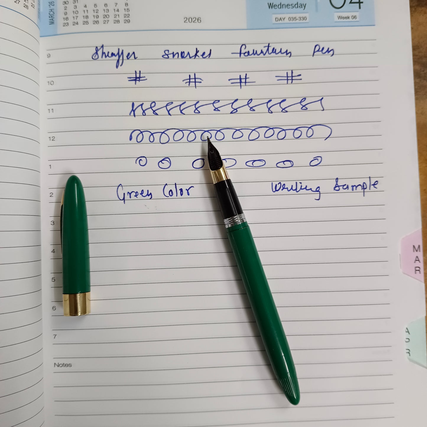 Sheaffer Vintage Snorkel Green Fountain Pen with 14kt Gold Nib
