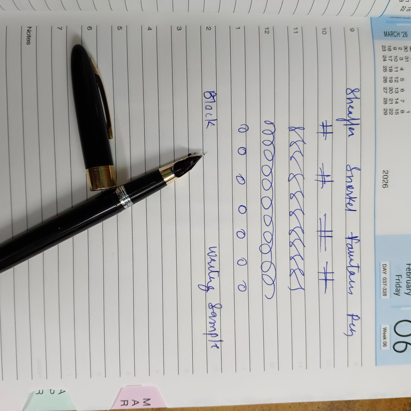 Sheaffer Vintage Black Snorkel Fountain Pen with 14kt Gold Nib