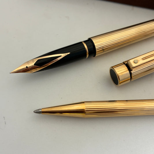 Sheaffer Targa 1005 Fountain Pen & Ball Pen Set with 14kt Gold Nib