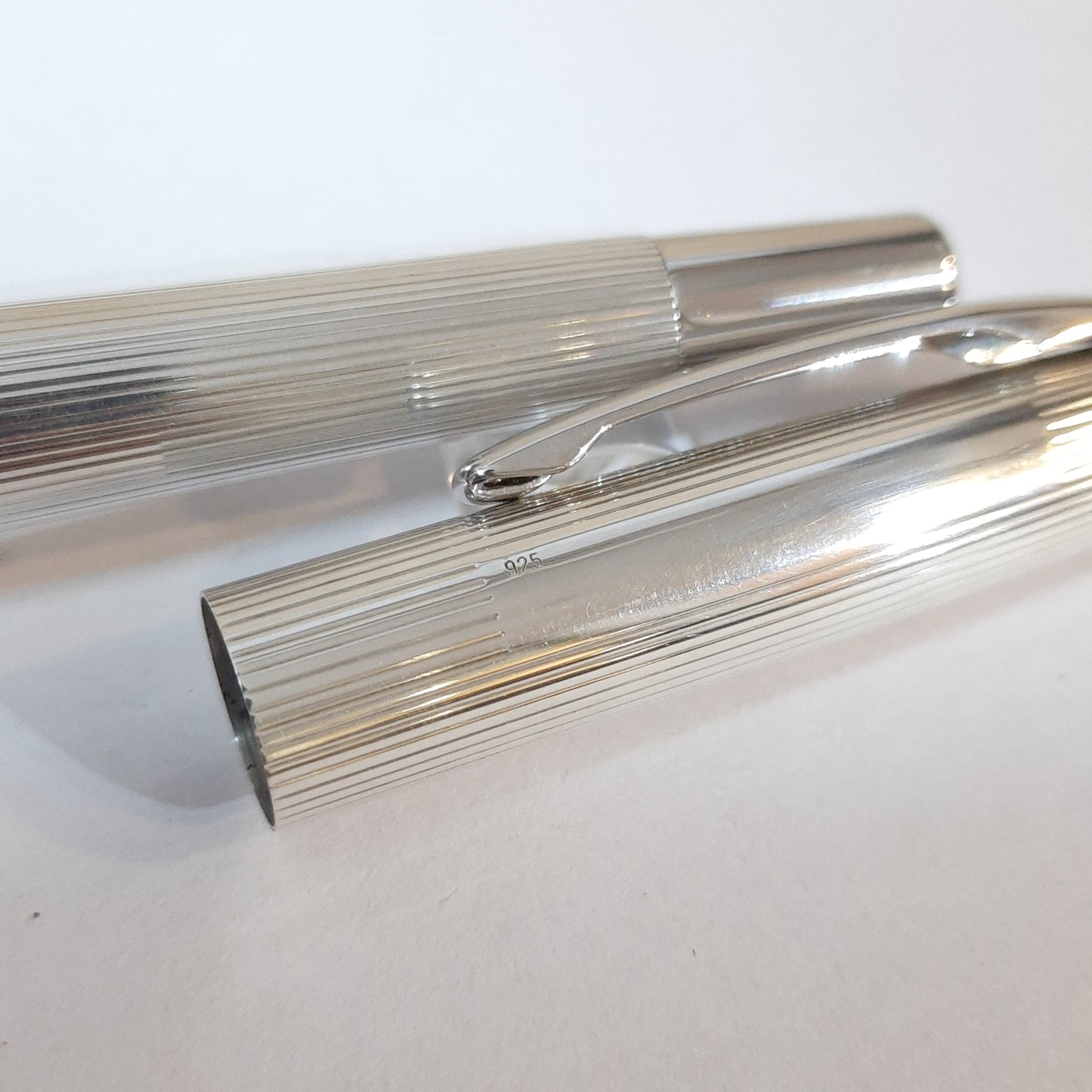 Waldmann Concorde Pinstripe Pattern Sterling Silver Fountain Pen