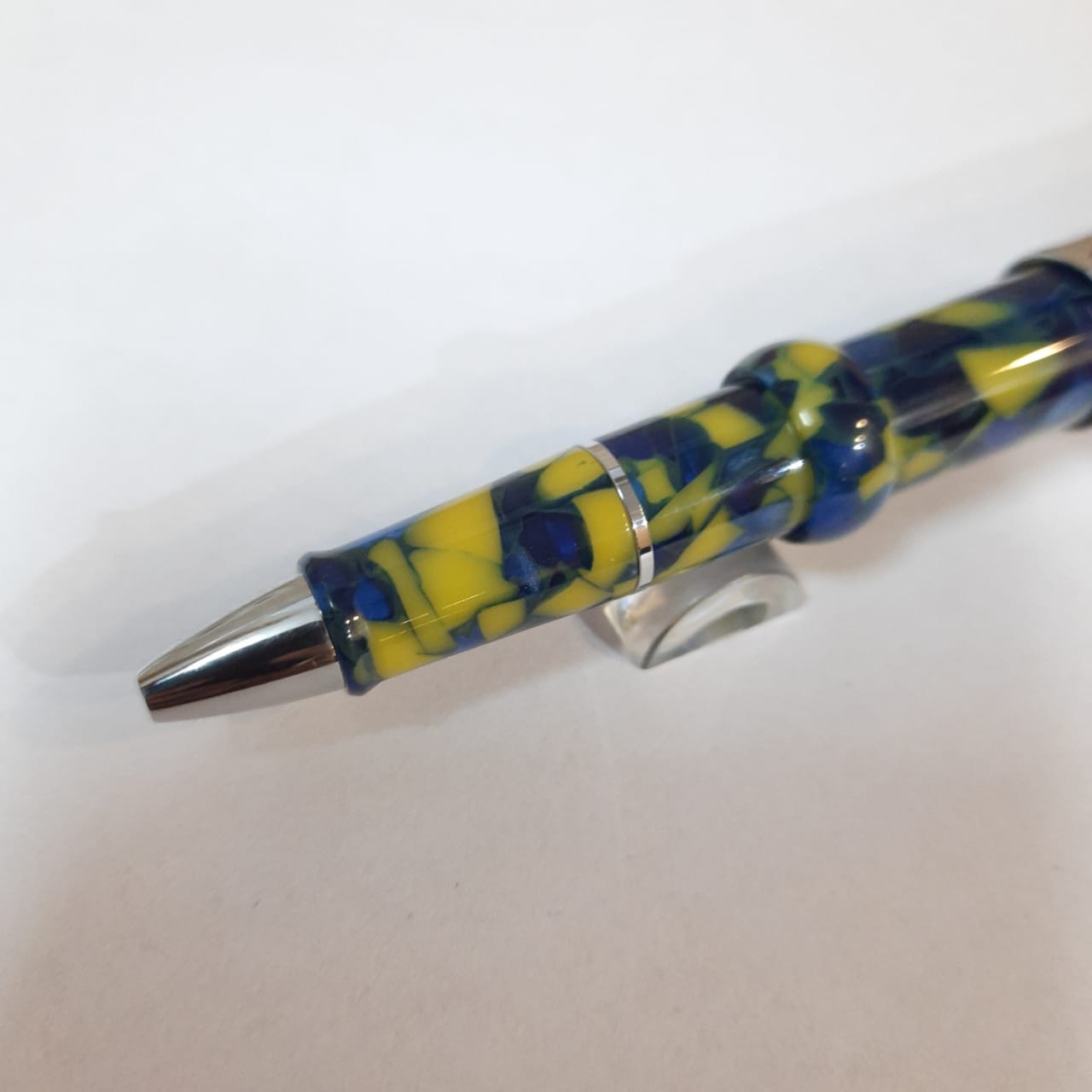 Conklin Mark Twain Crescent Marble Yellow/Blue Ballpoint Pen