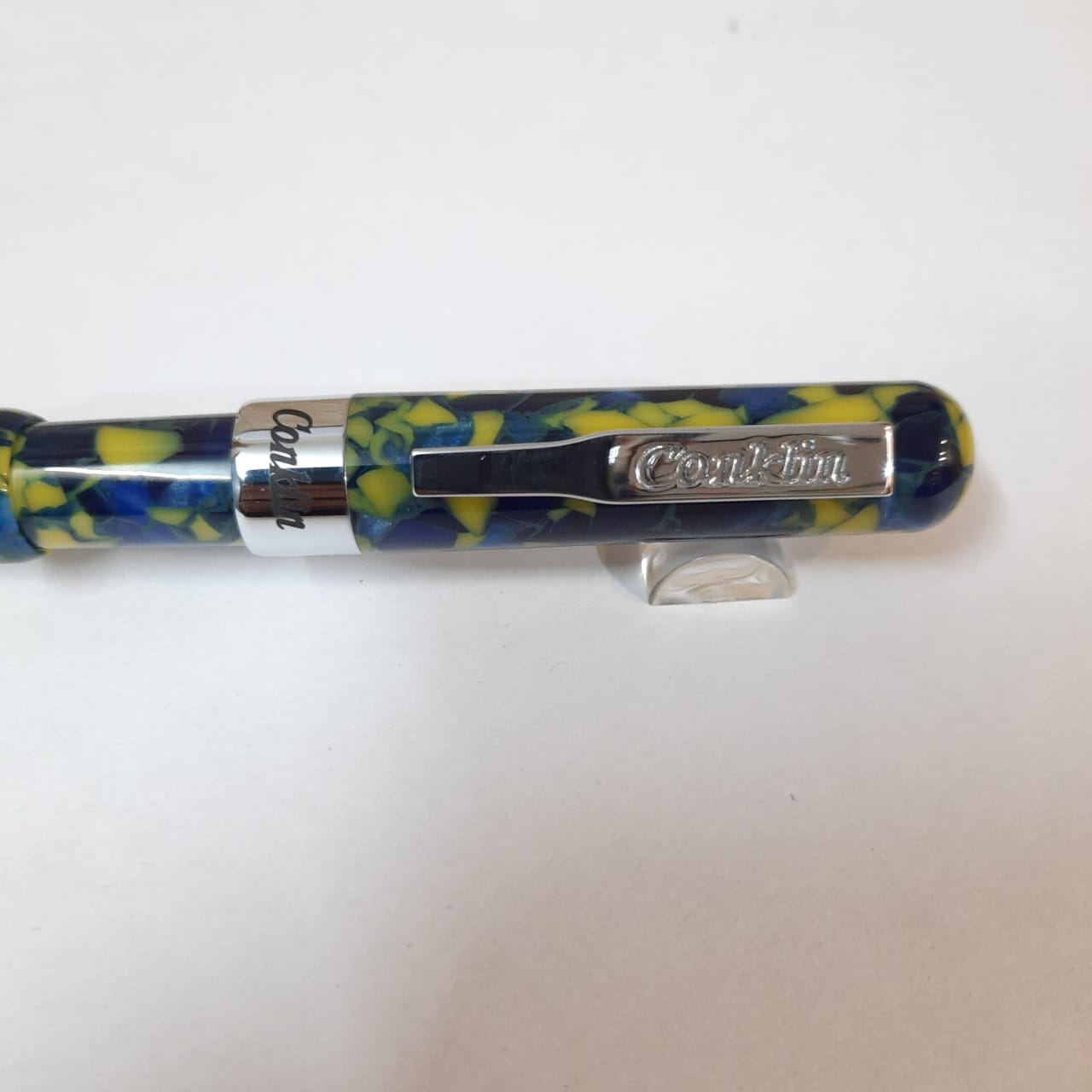 Conklin Mark Twain Crescent Marble Yellow/Blue Ballpoint Pen