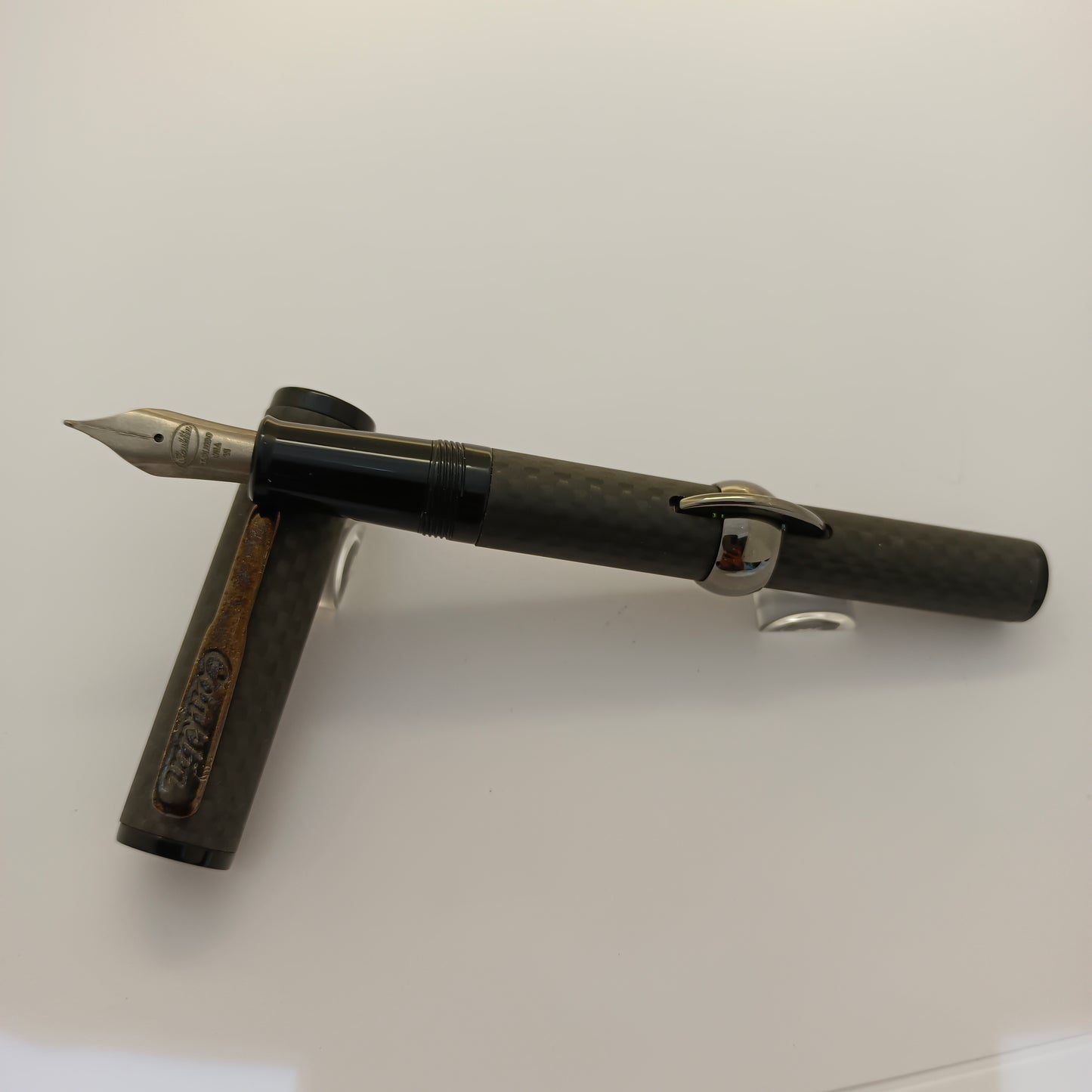 Conklin Crescent Matte Mark Twain Carbon Stealth Fountain Pen