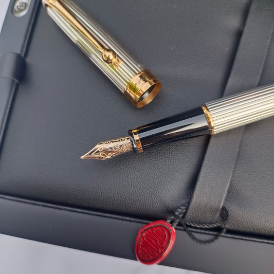 Aurora 88 925 Sterling Silver 14Kt Gold GT Fountain Pen 816