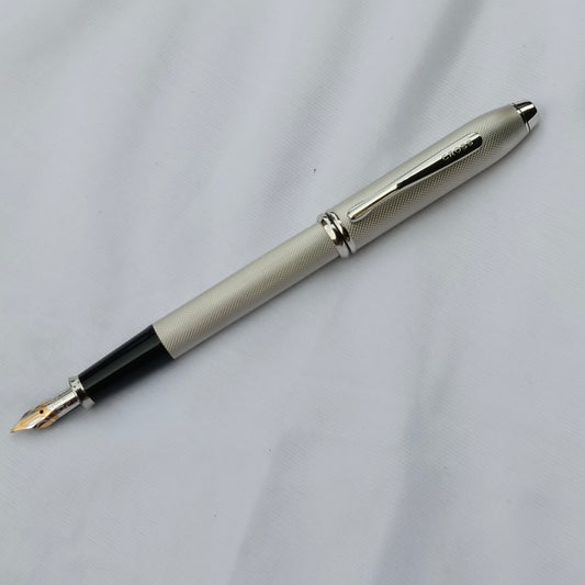 Cross Special Edition Brushed Platinum Plated Fountain Pen 18K Gold nib
