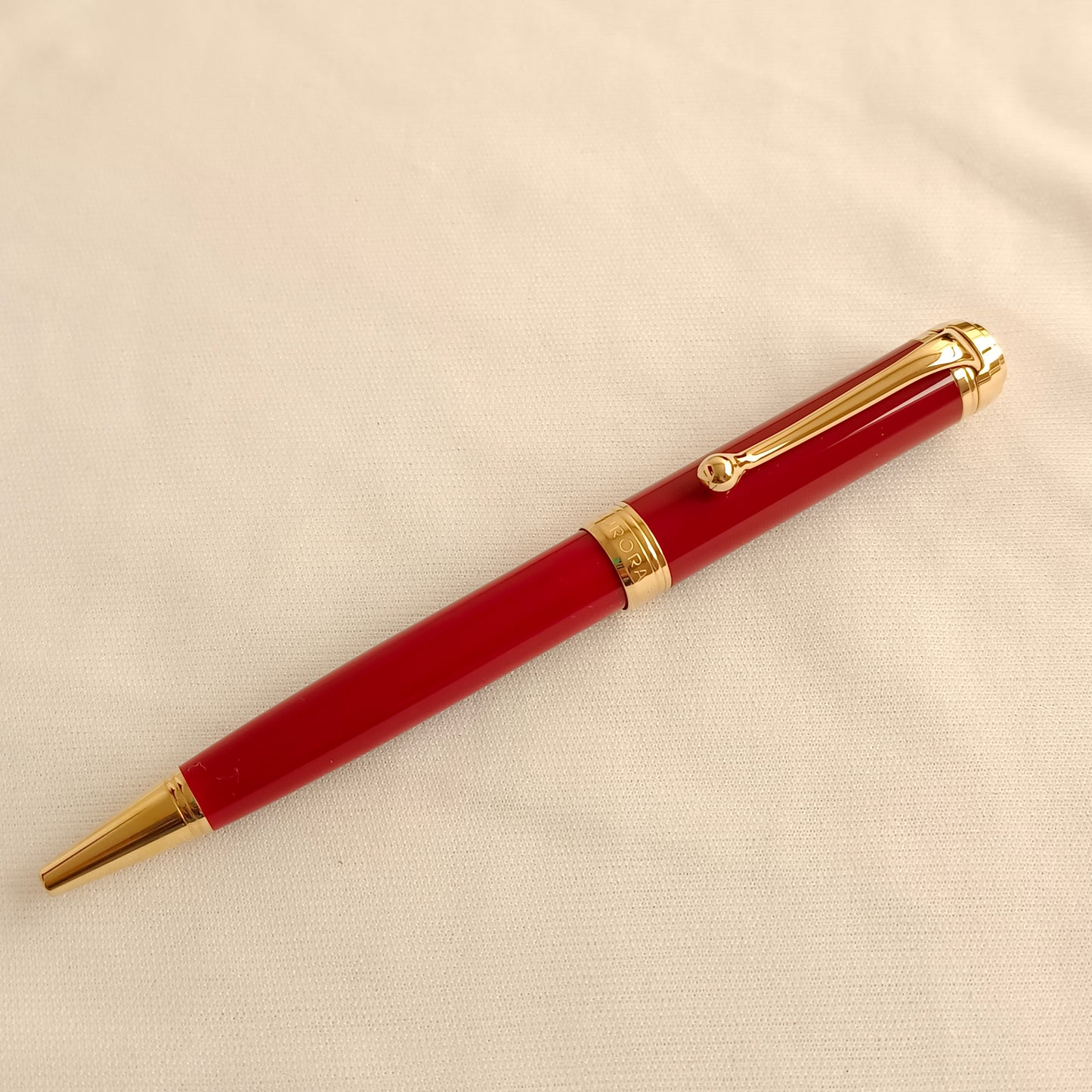 Aurora Talentum Burgundy Ballpoint Pen with Gold Trim