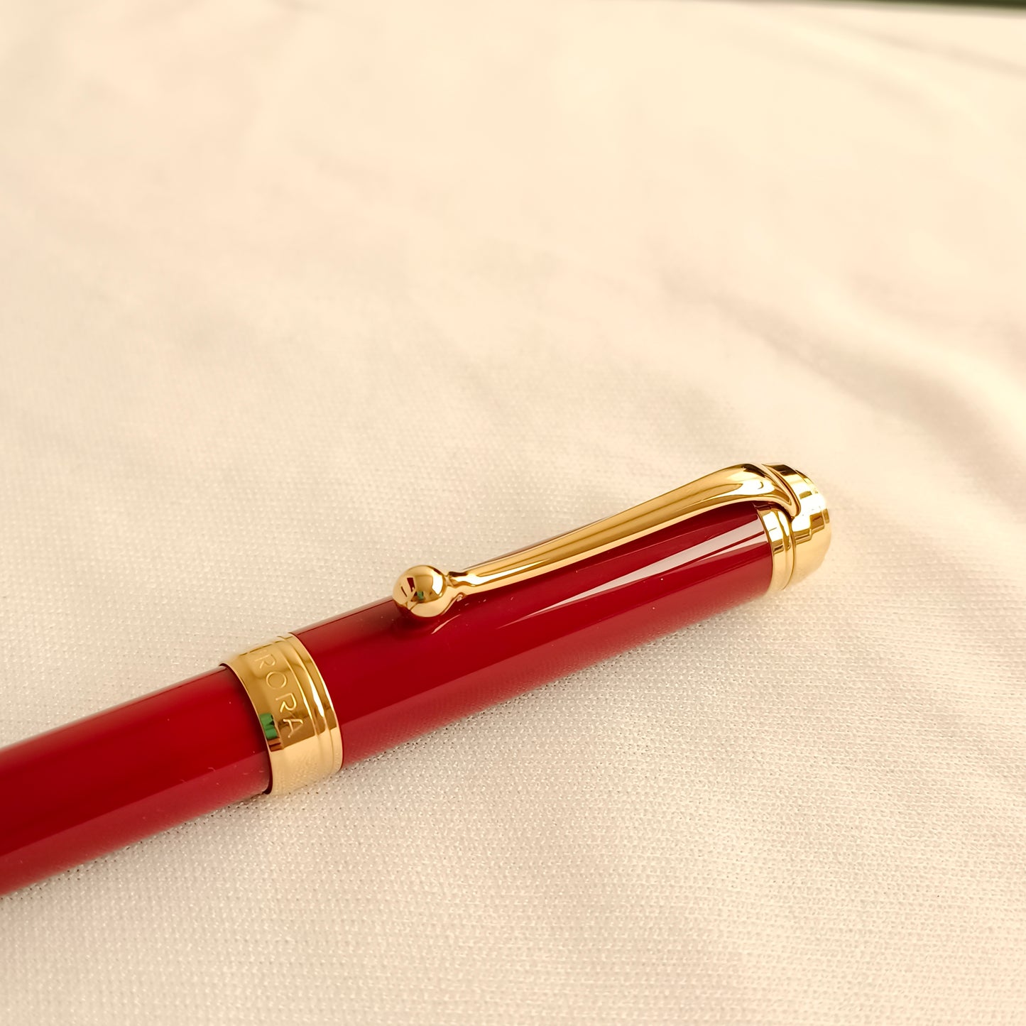Aurora Talentum Burgundy Ballpoint Pen with Gold Trim