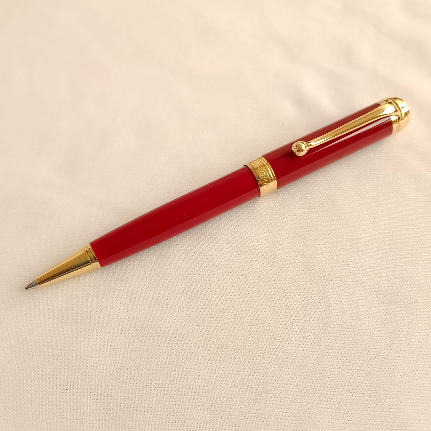 Aurora Talentum Burgundy Ballpoint Pen with Gold Trim