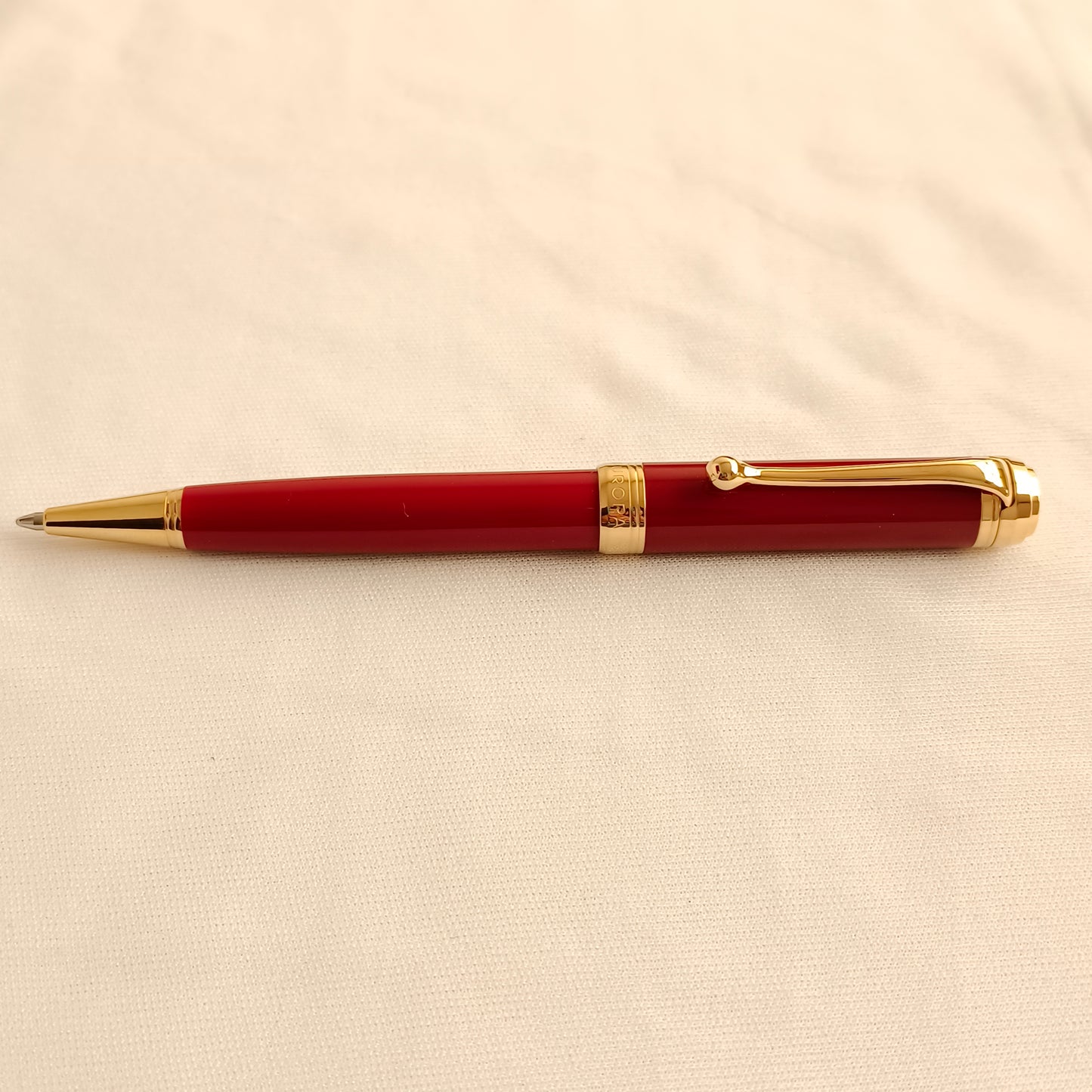 Aurora Talentum Burgundy Ballpoint Pen with Gold Trim
