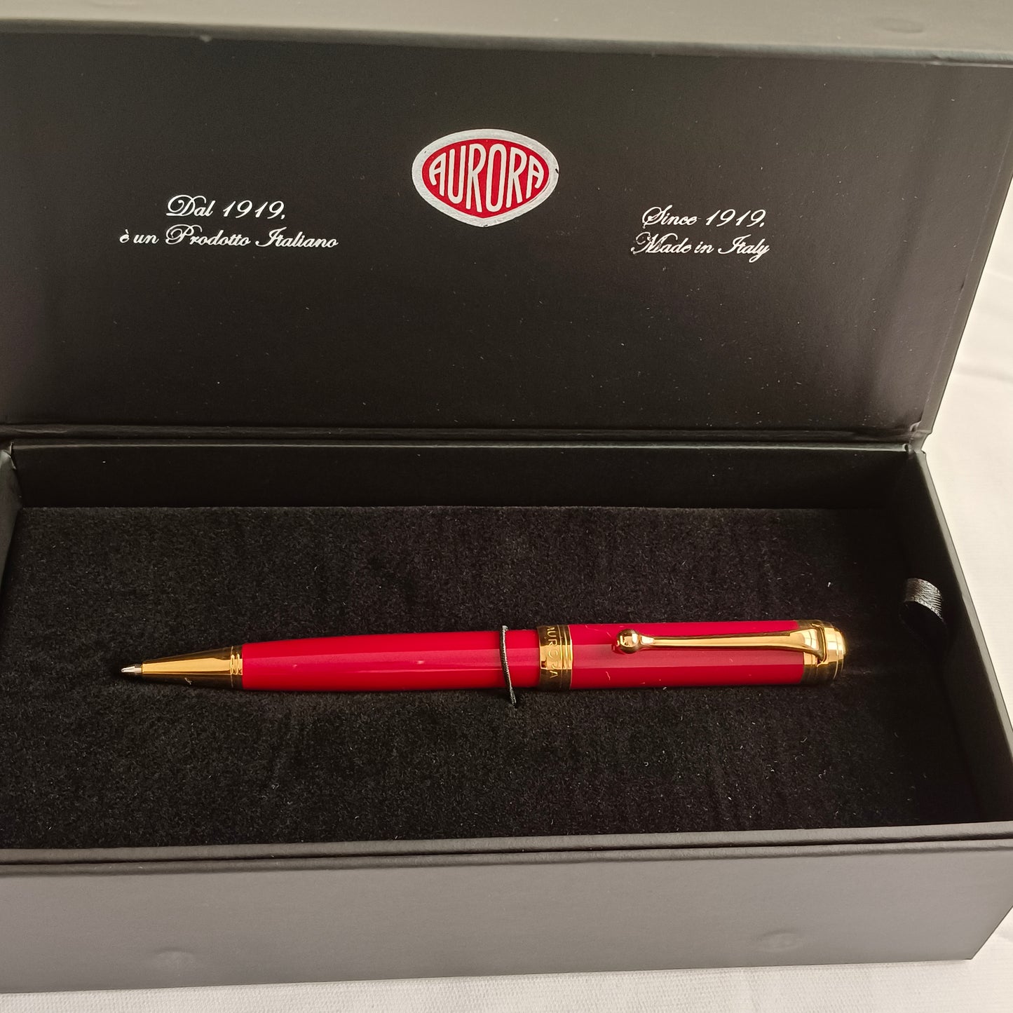 Aurora Talentum Burgundy Ballpoint Pen with Gold Trim