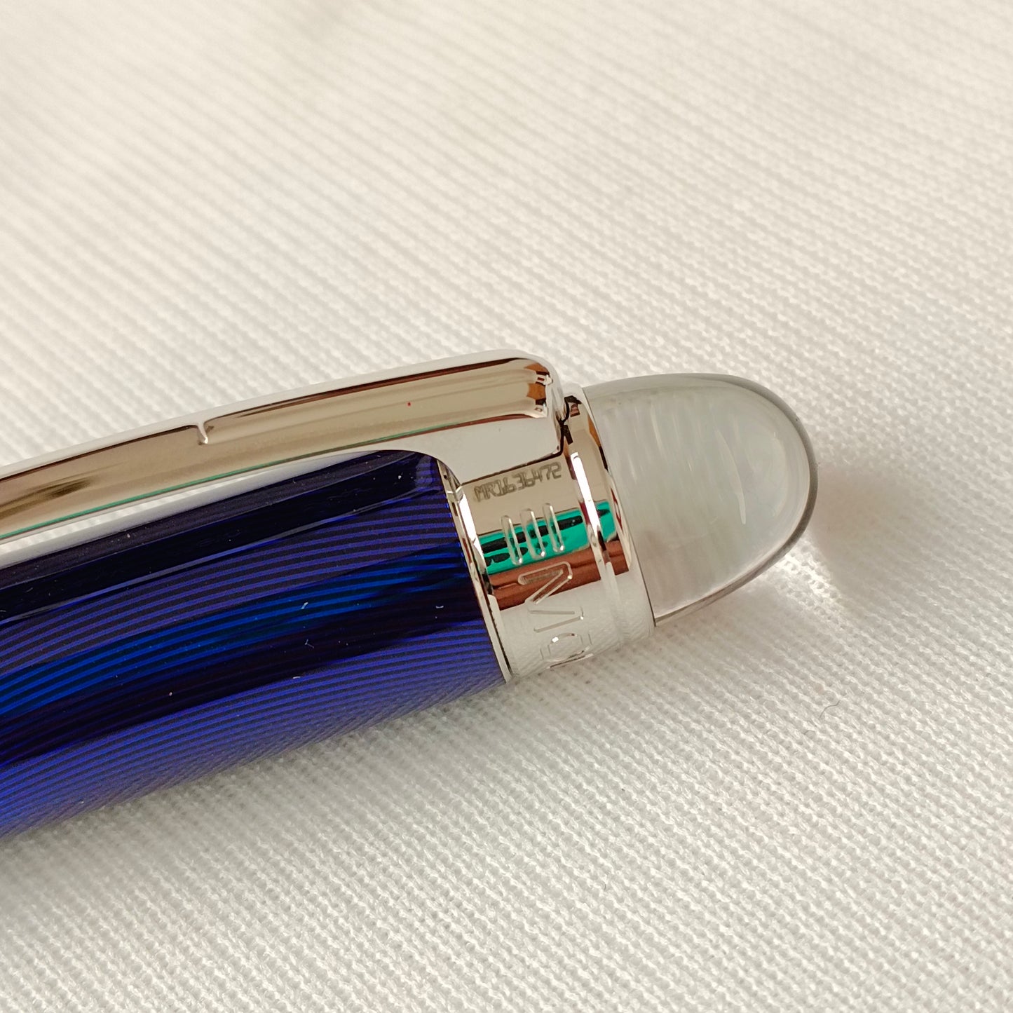 Montblanc Starwalker Cool Blue Ballpoint Pen Platinum Trim