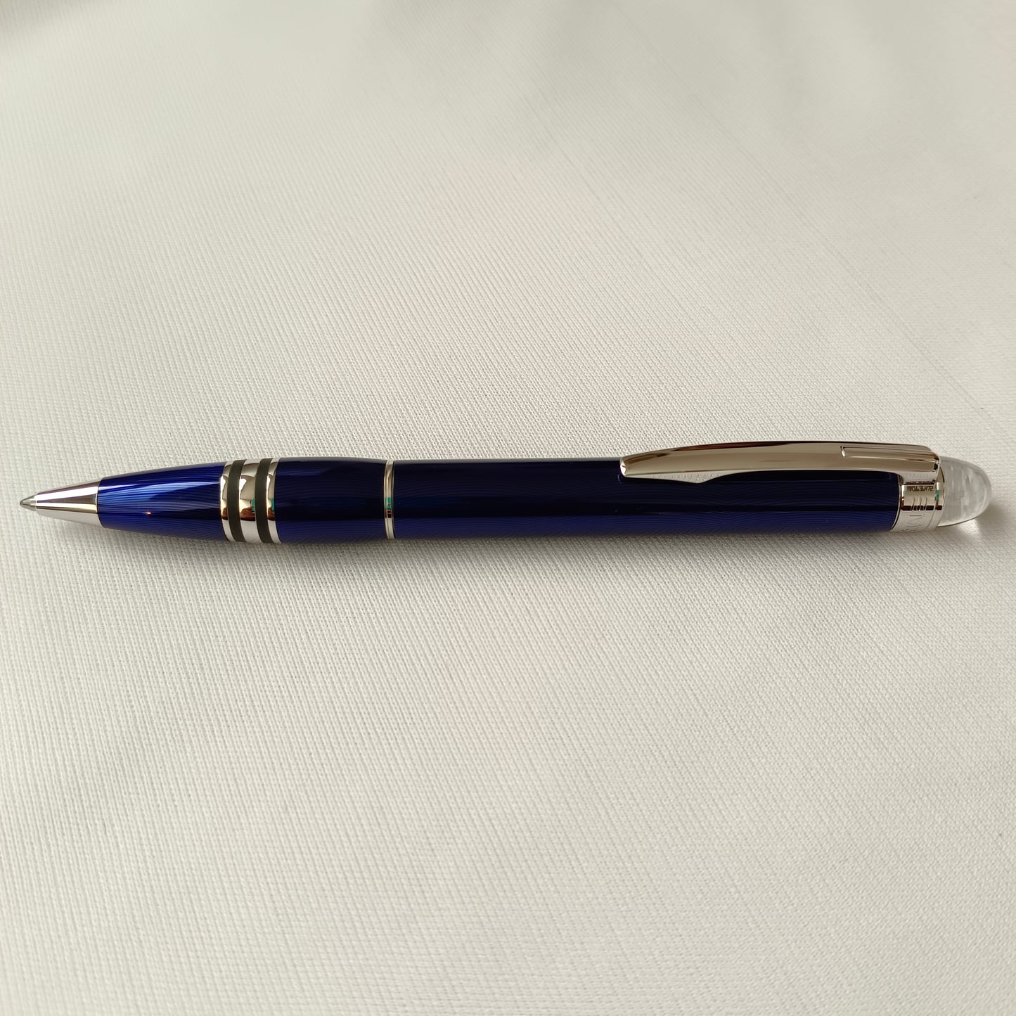Montblanc Starwalker Cool Blue Ballpoint Pen Platinum Trim