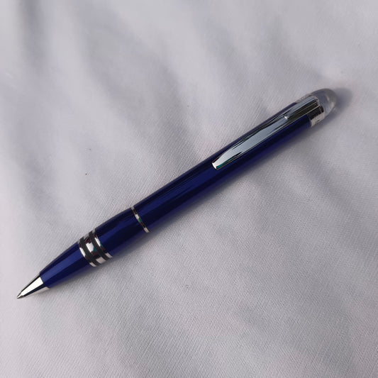 Montblanc Starwalker Cool Blue Ballpoint Pen Platinum Trim