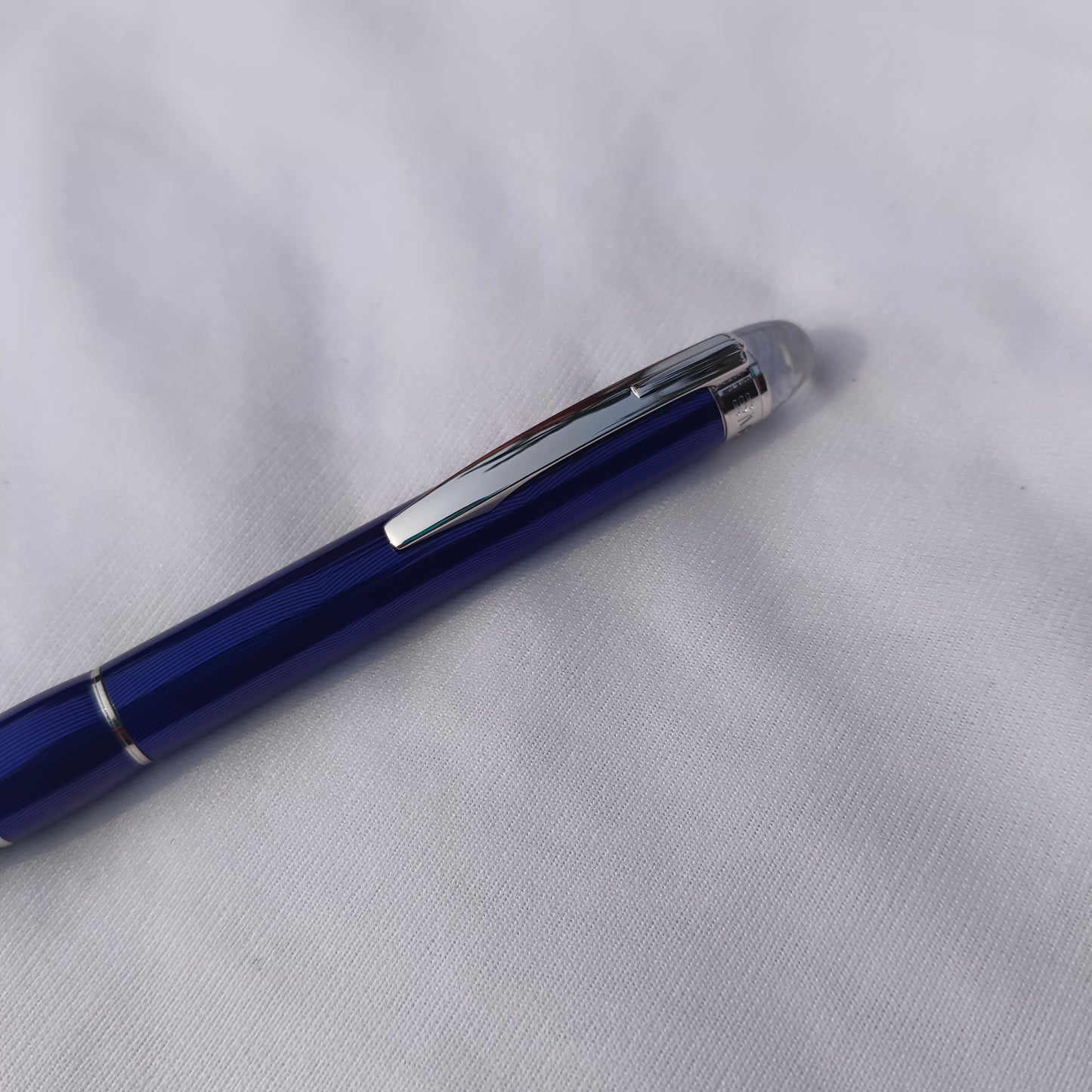Montblanc Starwalker Cool Blue Ballpoint Pen Platinum Trim