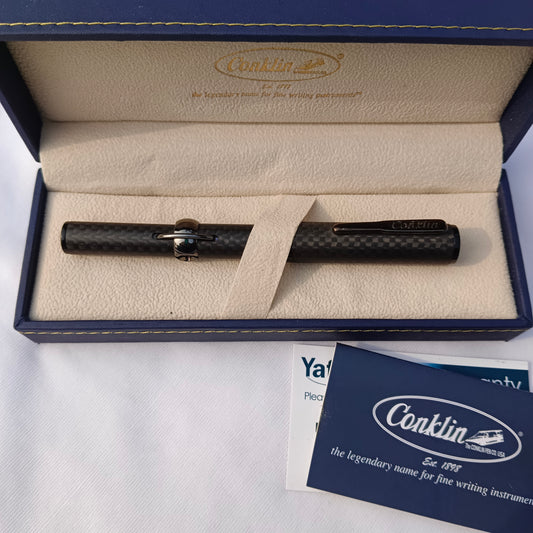 Conklin Crescent Matte Mark Twain Carbon Stealth Fountain Pen