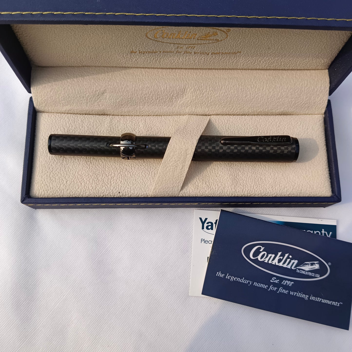 Conklin Crescent Matte Mark Twain Carbon Stealth Fountain Pen