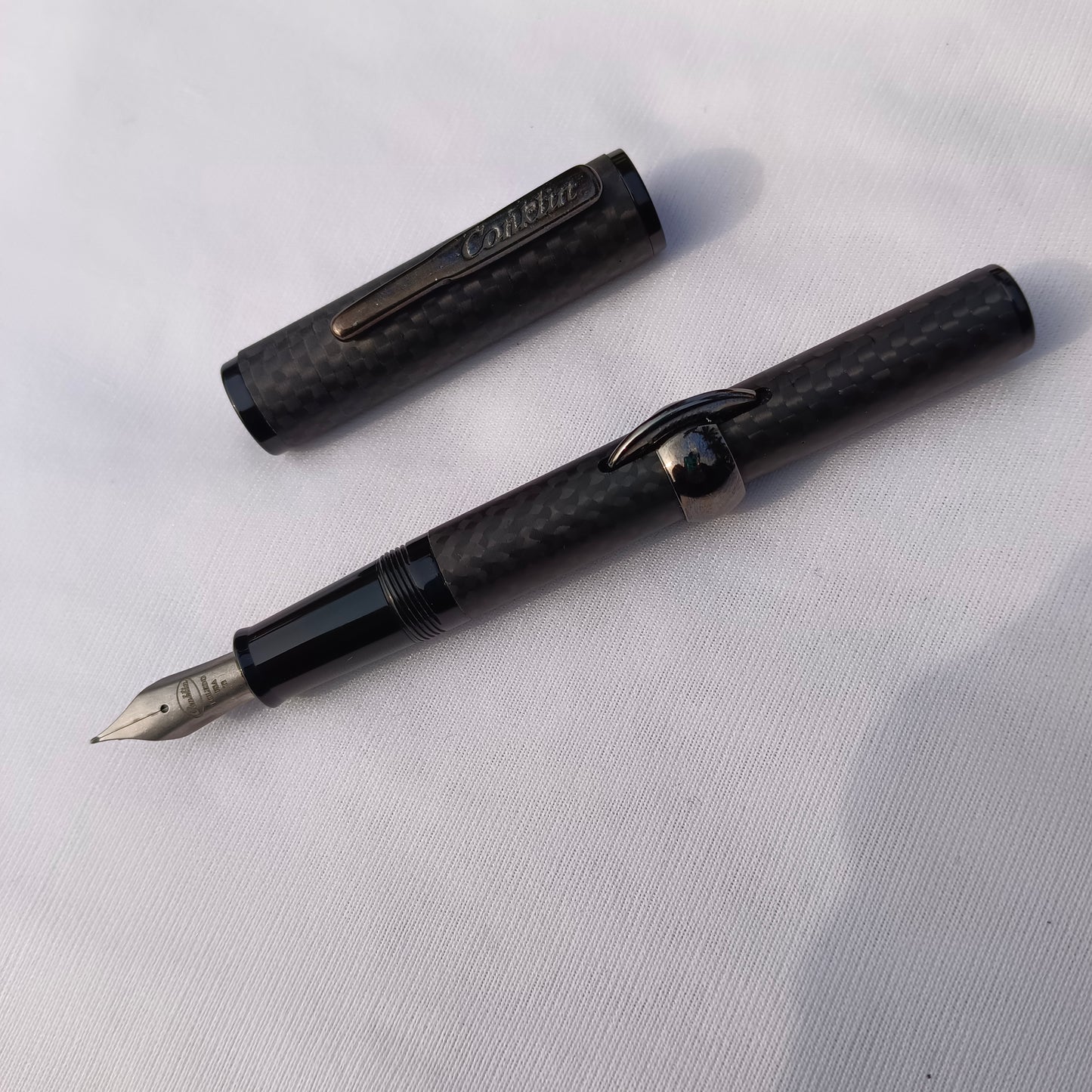 Conklin Crescent Matte Mark Twain Carbon Stealth Fountain Pen