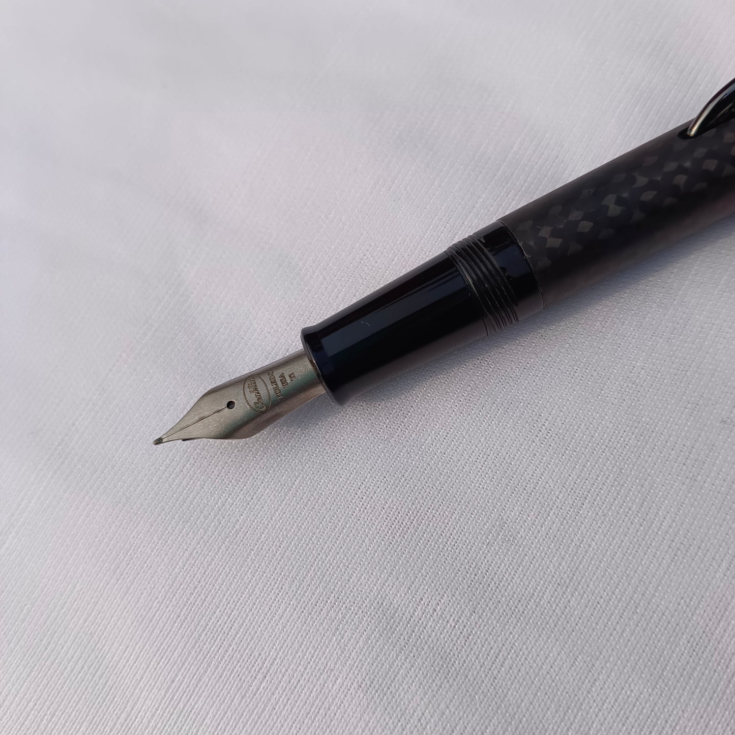 Conklin Crescent Matte Mark Twain Carbon Stealth Fountain Pen