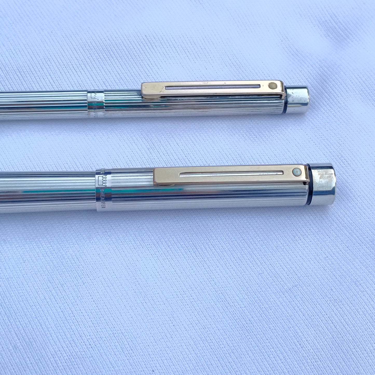 Sheaffer Targa Sterling Silver Fountain Pen & Ball Pen Set with 14kt Gold Nib