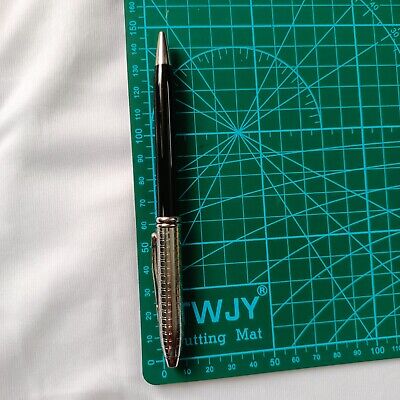 Cross Townsend Ball Pen Black Lacquer Barrel With Diamond Cut Rhodium Cap
