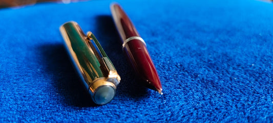 Parker 51 Red Fountain Pen-14kt Gold Nib