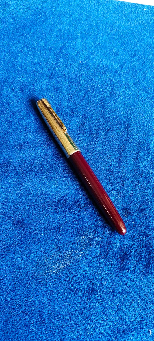 Parker 51 Red Fountain Pen-14kt Gold Nib