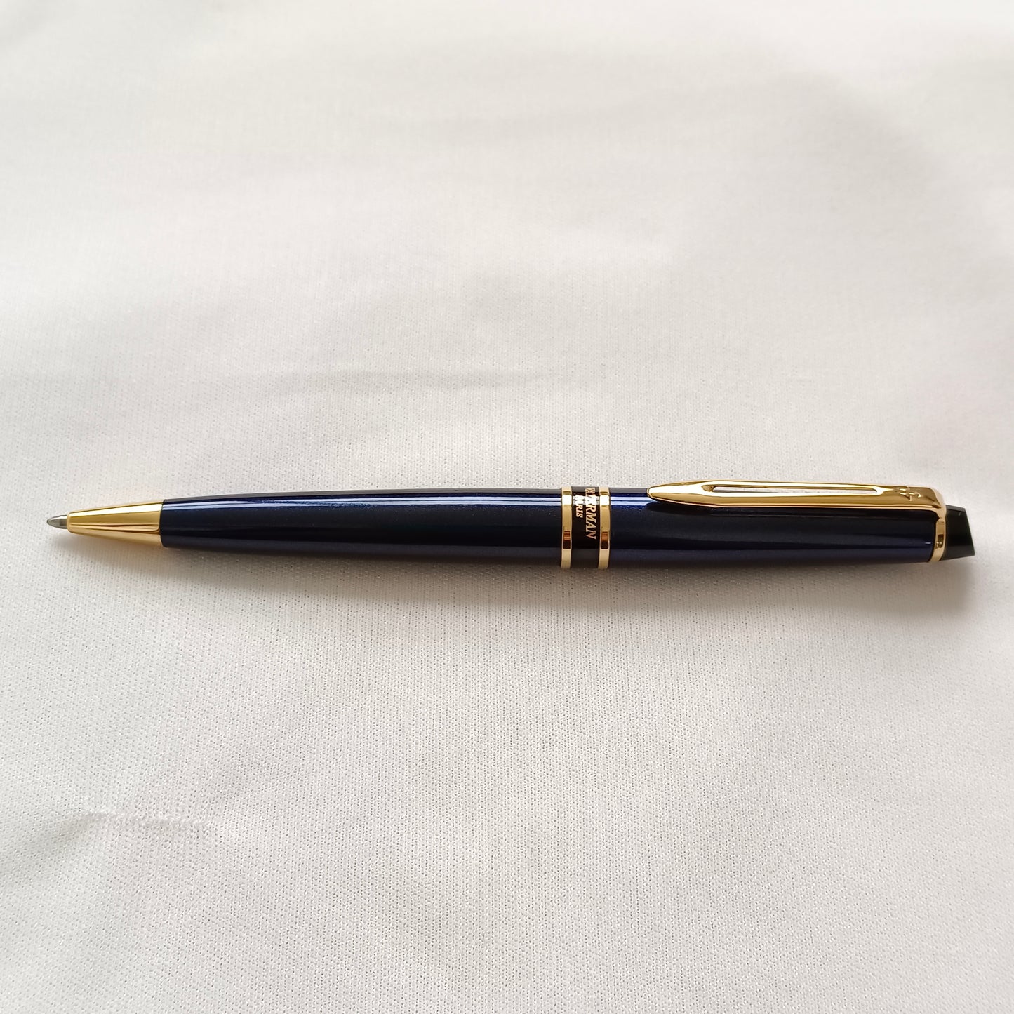 Vintage Waterman Expert Gold Trim Navy Blue Ball Pen