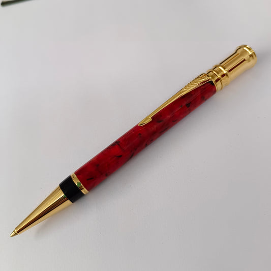 Parker Duofold Centennial Ball Pen- Jasper Red Marble