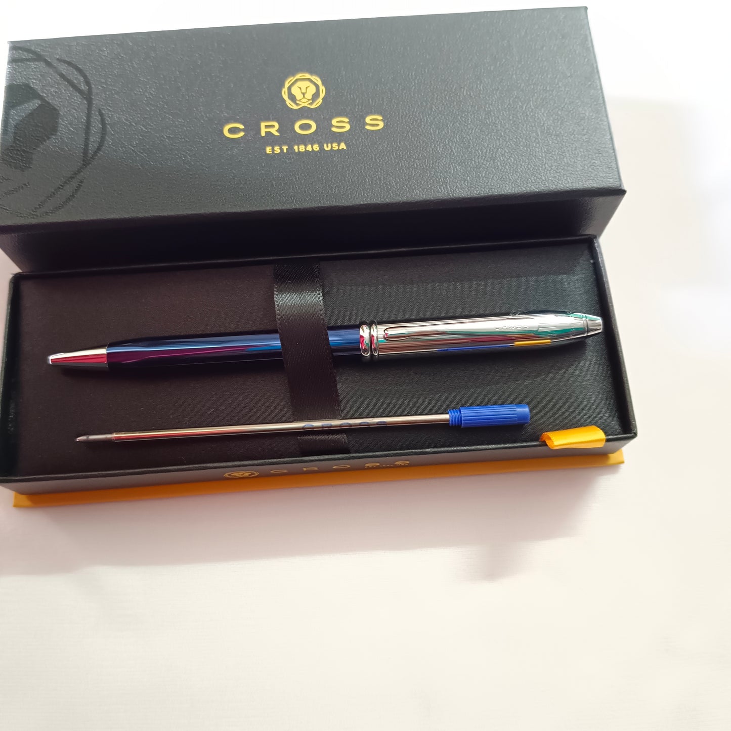 Cross Townsend Premium Blue Lacquer Chrome Ballpoint Pen
