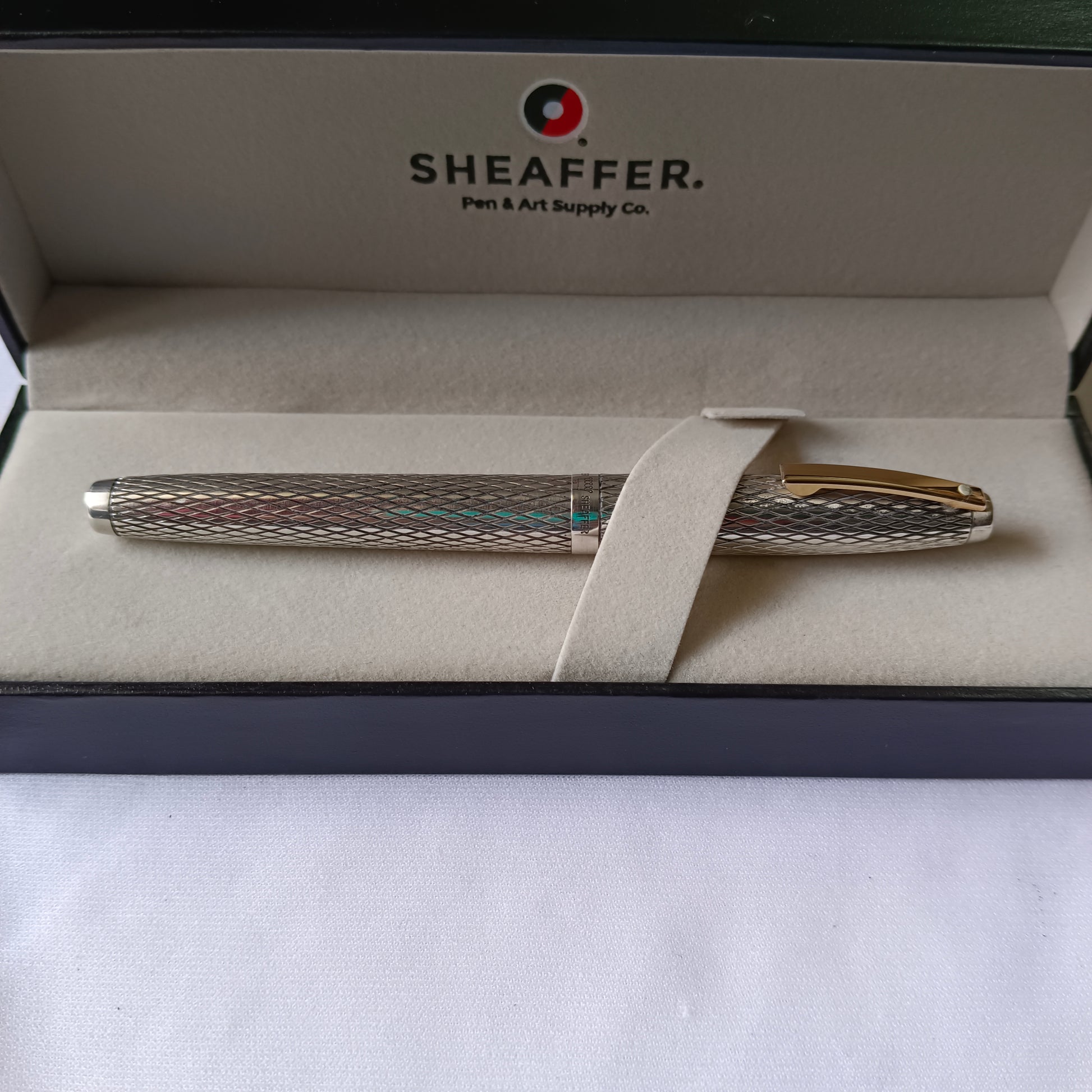 Vintage Sheaffer Imperial 826 Fountain Pen in Sterling Silver - Antique Sage