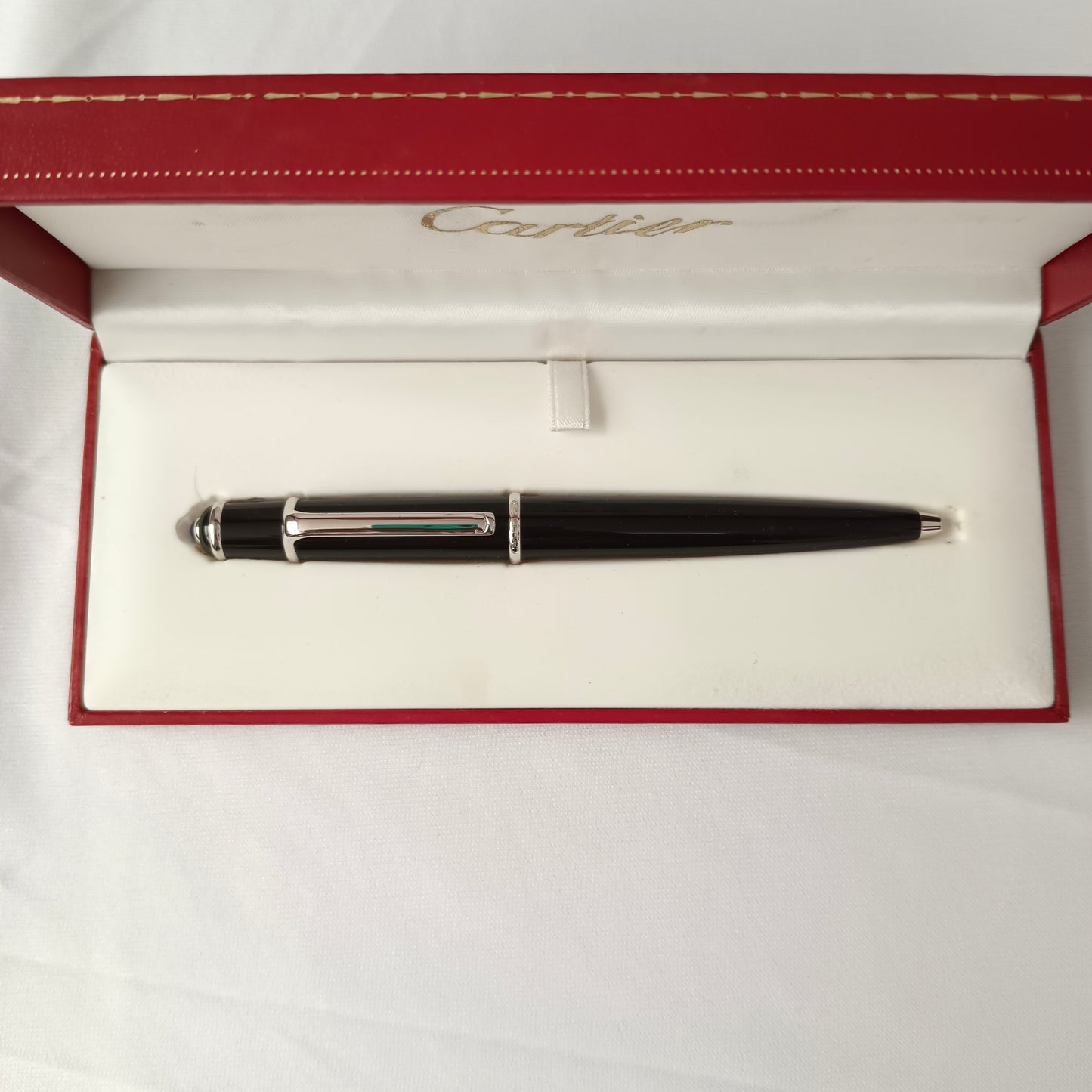 Cartier diabolo black platinum trim Ball pen