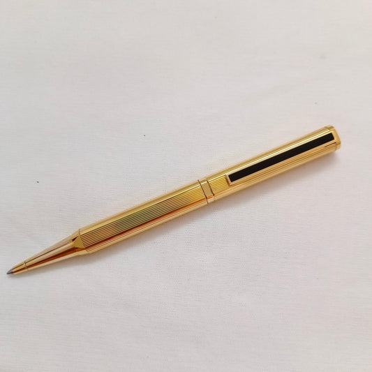 Vintage Alfred Dunhill Dress Gold Plated pinstripe Ballpoint Pen