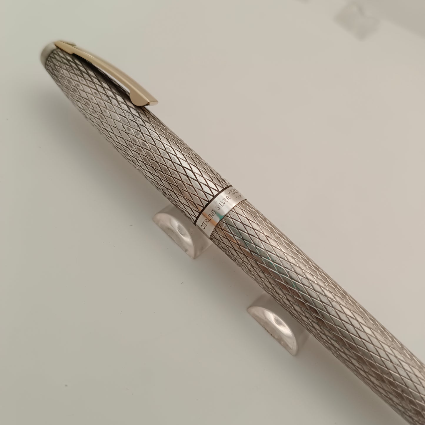 Sheaffer imperial sterling silver diamond pattern fountain pen