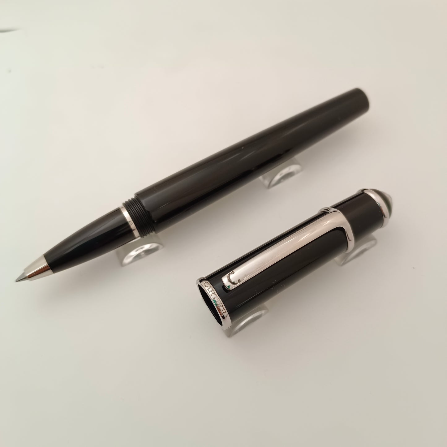 Cartier Diabolo Black Rollerball Pen with Platinum Trim