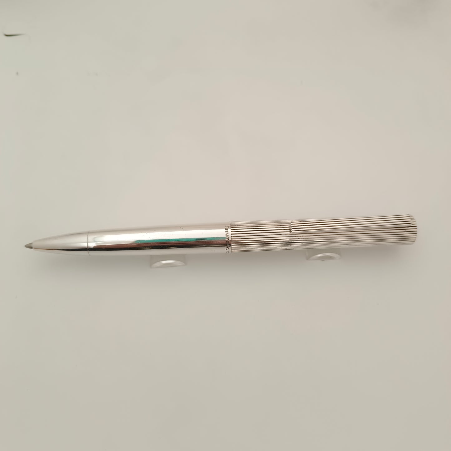 Vintage Tiffany & Co Ballpoint Pen Sterling Silver, Pins Stripe Design Made in Germany