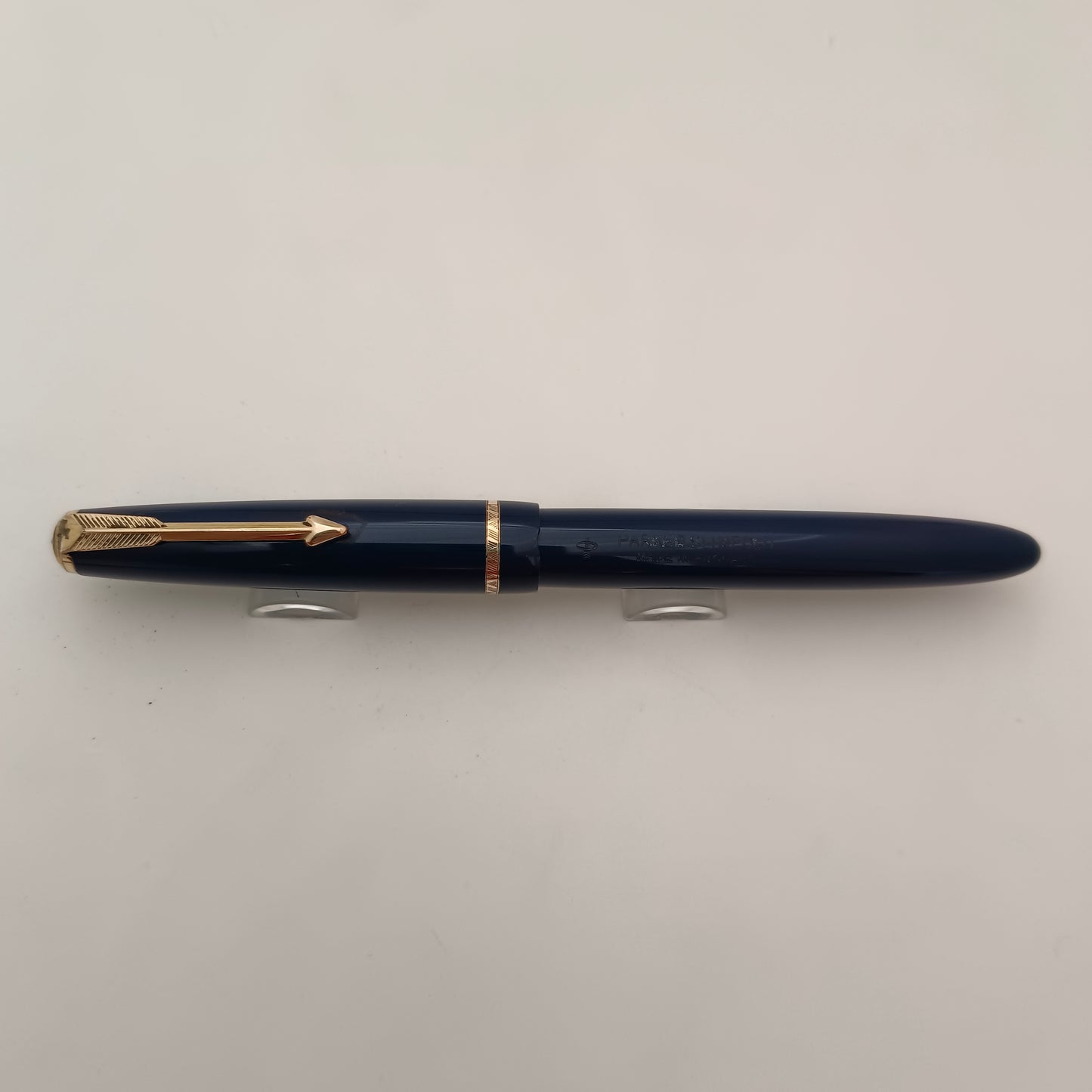 Vintage Parker Slimfold Duofold Blue with Gold Trim Fountain Pen