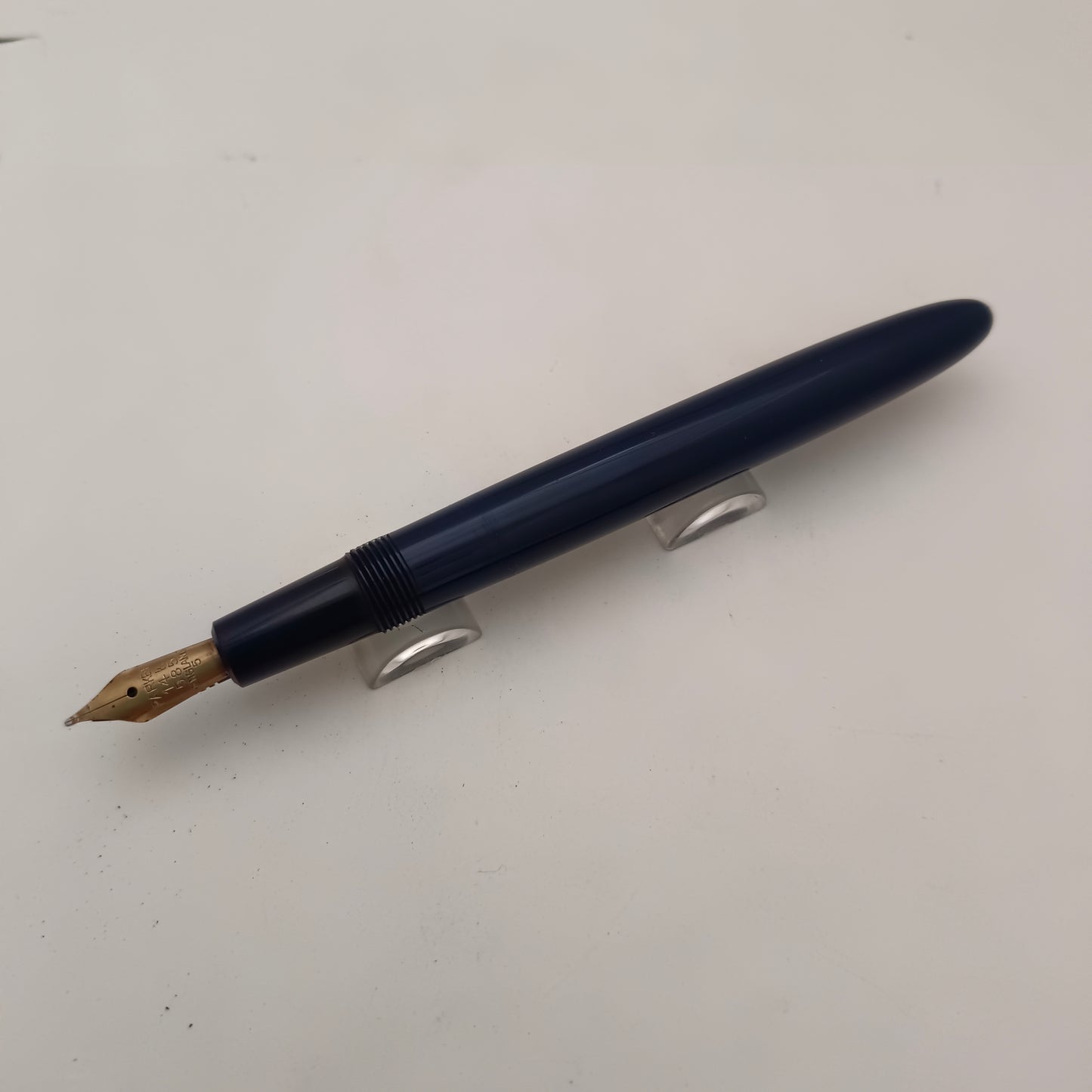 Vintage Parker Slimfold Duofold Blue with Gold Trim Fountain Pen