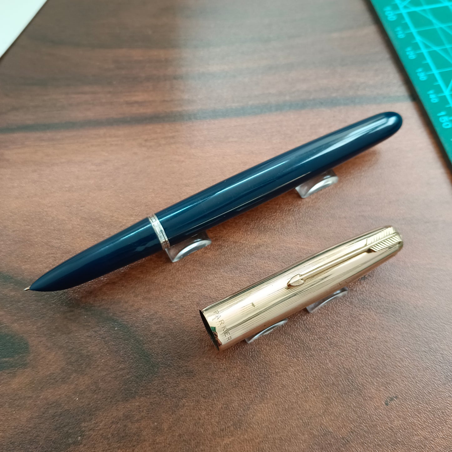 Vintage Parker 51 Blue with Gold filled Fountain Pen