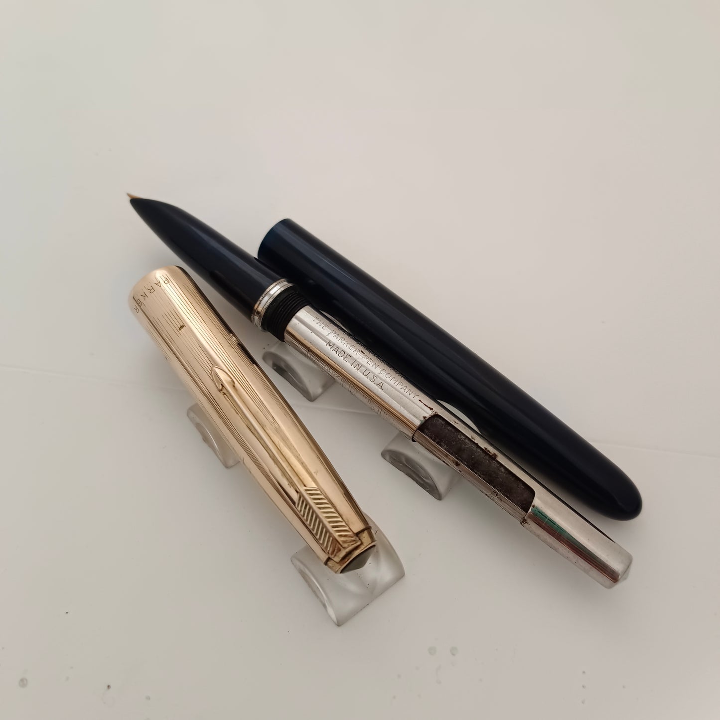 Vintage Parker 51 Blue with Gold filled Fountain Pen