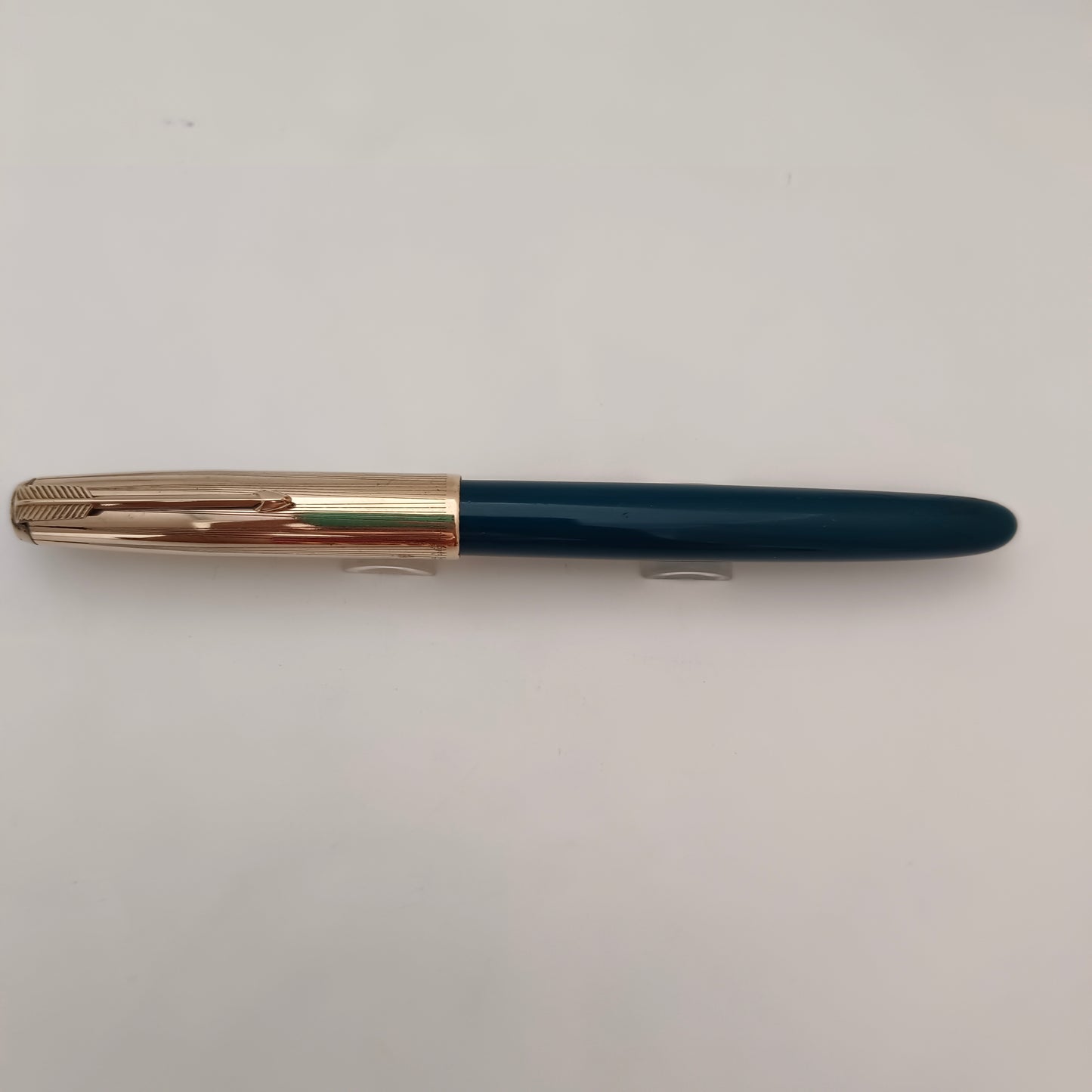 Parker 51 Teal Blue Fountain Pen with Gold Filled Cap