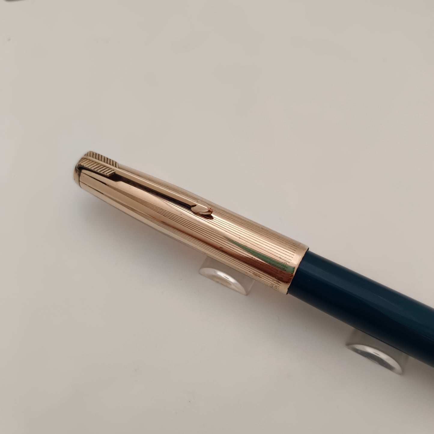 Parker 51 Teal Blue Fountain Pen with Gold Filled Cap