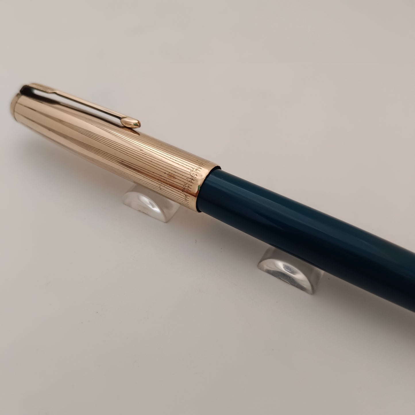 Parker 51 Teal Blue Fountain Pen with Gold Filled Cap