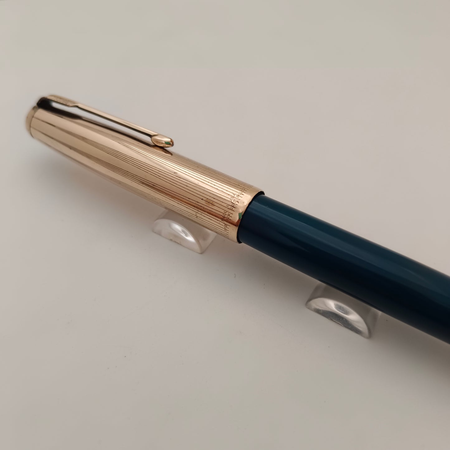 Parker 51 Teal Blue Fountain Pen with Gold Filled Cap