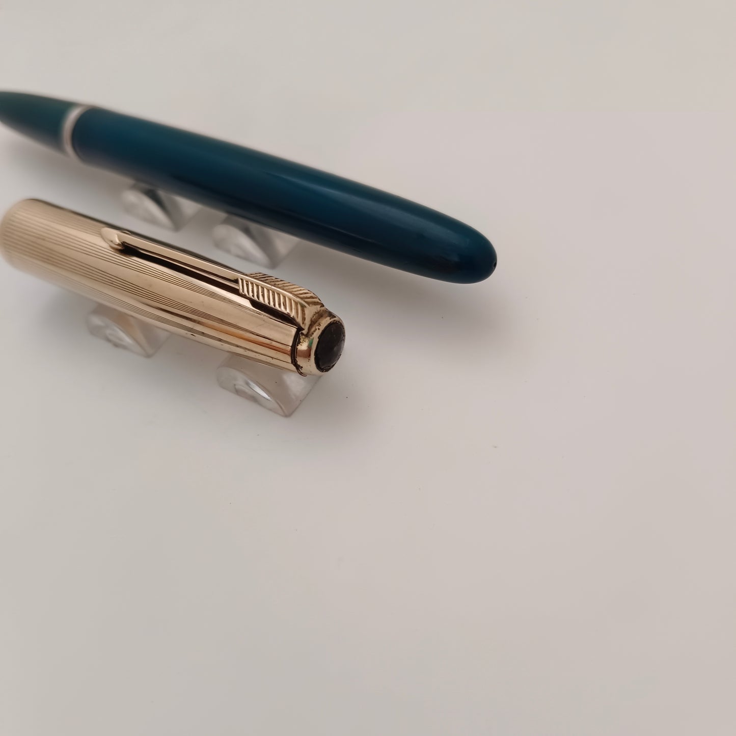 Parker 51 Teal Blue Fountain Pen with Gold Filled Cap