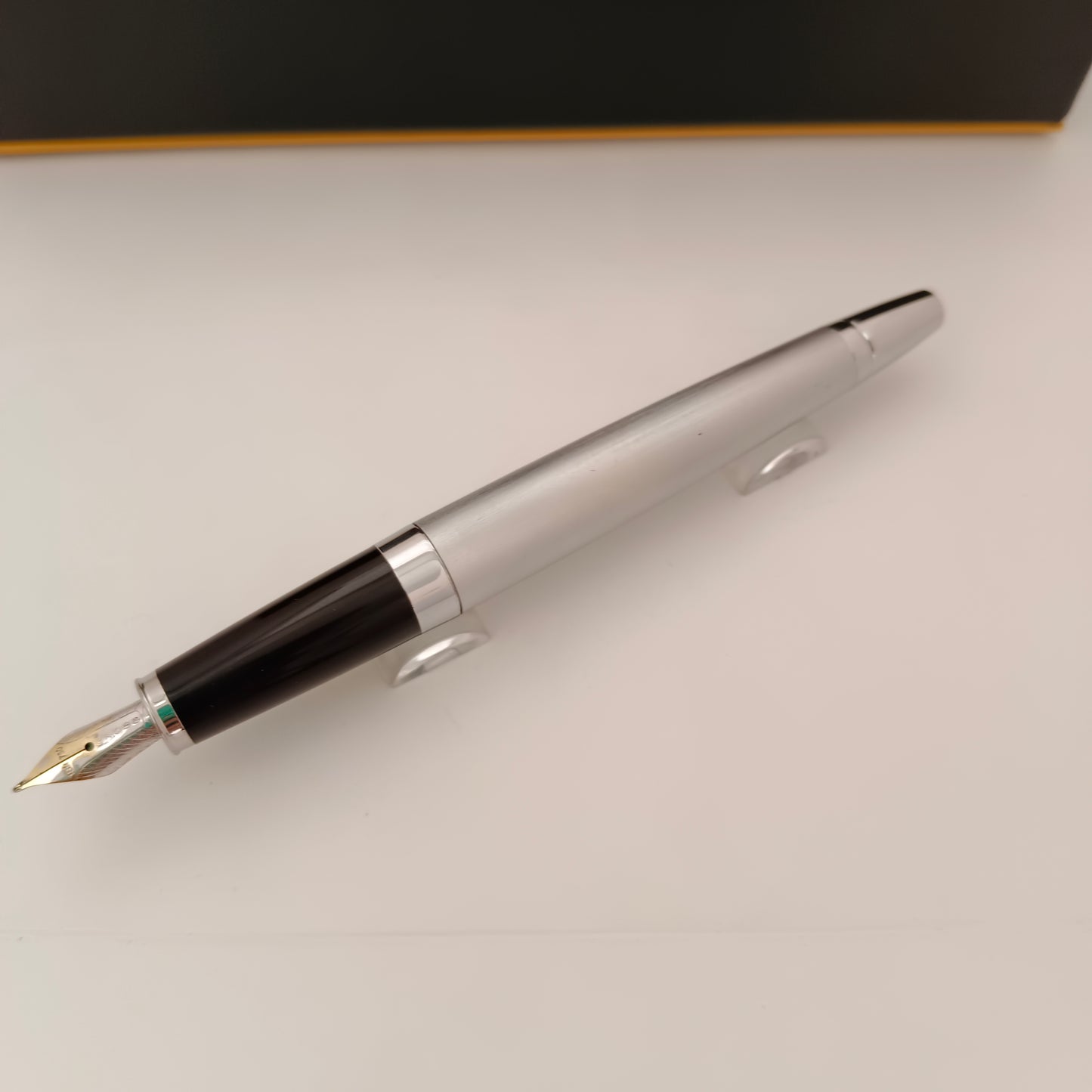 Cross Apogee Brushed Steel Fountain Pen with Chrome Trim