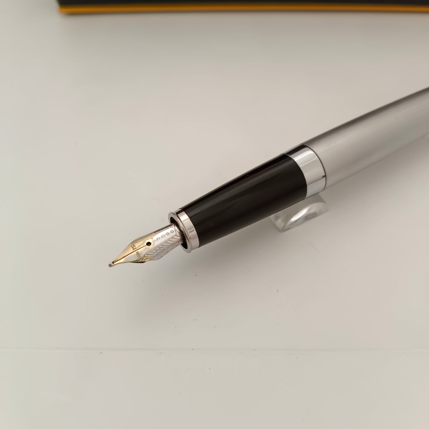 Cross Apogee Brushed Steel Fountain Pen with Chrome Trim