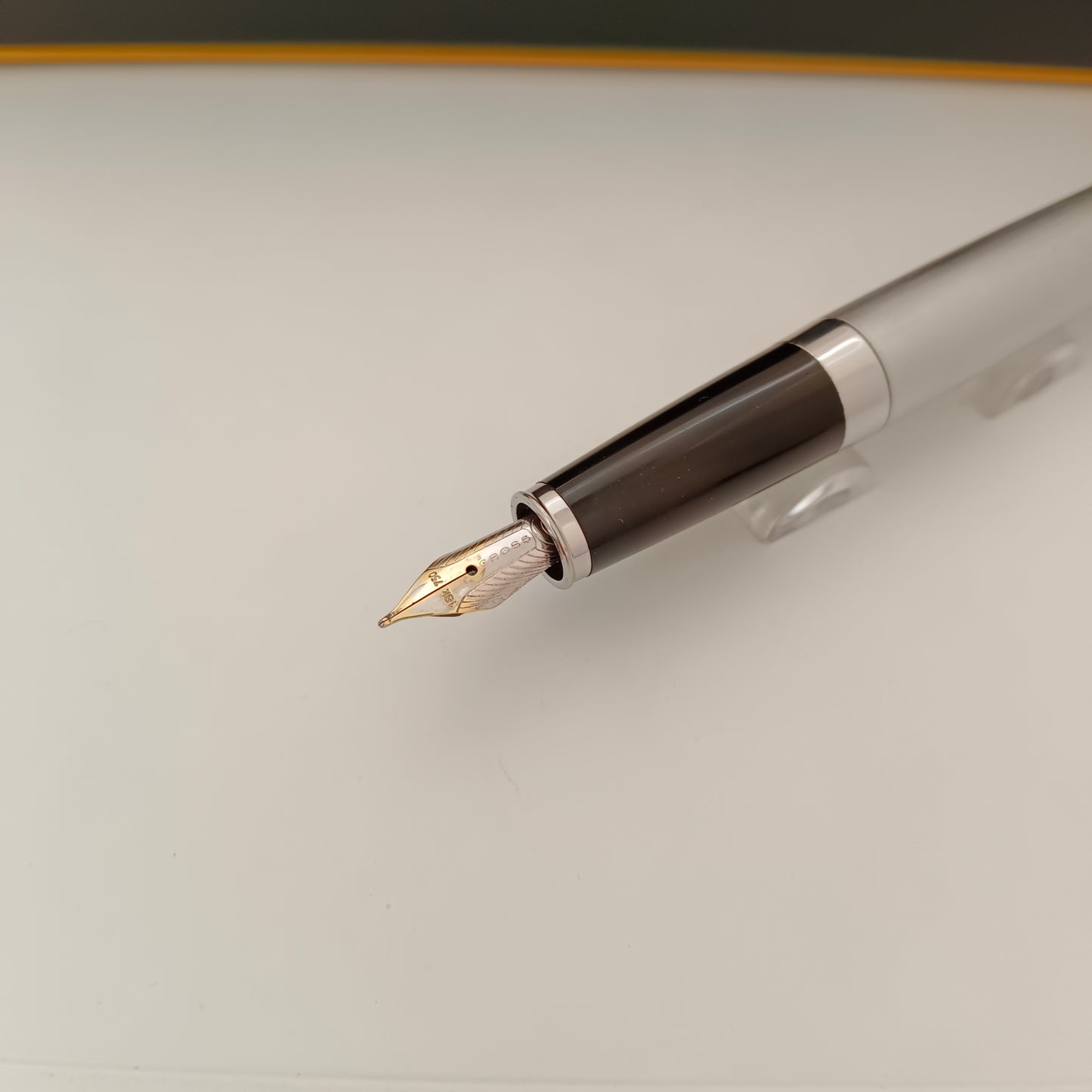 Cross Apogee Brushed Steel Fountain Pen with Chrome Trim